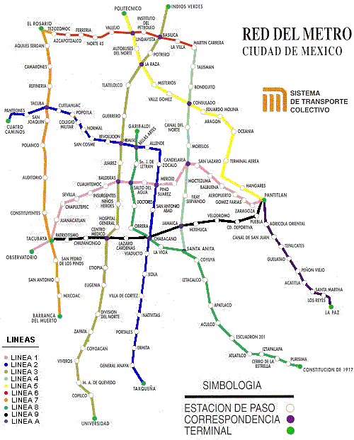 Map of Mexico City Metro